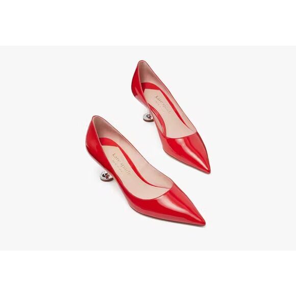 Kate Spade Red “Martini Glass” Garnish Pointed Toe Pumps Size 7.5 NEW - Picture 1 of 8
